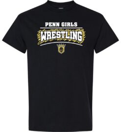 Black Short Sleeve T-Shirt (Kingsmen Wrestling Design D)