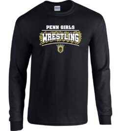 Black Long Sleeve T-Shirt (Kingsmen Wrestling Design D)