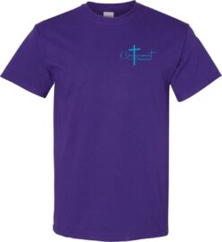 Purple Short Sleeve T-Shirt (Covenant Christian Schoolwide Pocket Design)