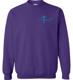Purple Crewneck Sweatshirt (Covenant Christian Schoolwide Pocket Design)