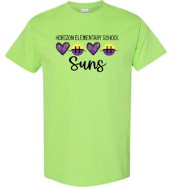 Lime Short Sleeve T-Shirt (Horizon Design E)