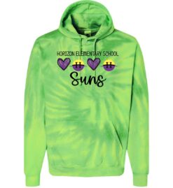 Spider Lime Tie-Dye Hoodie (Horizon Design E)