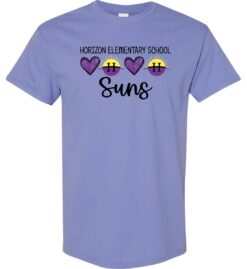 Violet Short Sleeve T-Shirt (Horizon Design E)