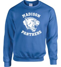 Royal Blue Crewneck Sweatshirt (Madison Design A)