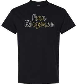 Black Short Sleeve T-Shirt (Penn Kingsmen Gradient Design)