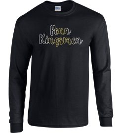 Black Long Sleeve T-Shirt (Penn Kingsmen Gradient Design)