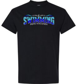 Black Short Sleeve T-Shirt (Kingsmen Swimming Design E)