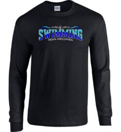 Black Long Sleeve T-Shirt (Kingsmen Swimming Design E)
