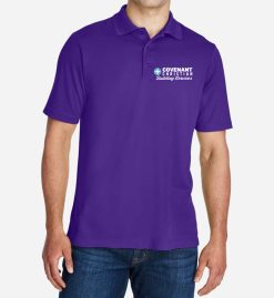 Men's Purple Performance Polo (Covenant Christian Building Services)