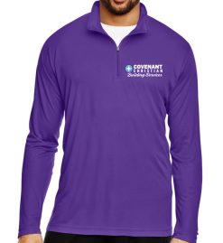 Men's Purple Performance Quarter-Zip (Covenant Christian Building Services)