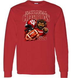 Red Unisex DryBlend® Long Sleeve T-Shirt (IU National Champions 'A')