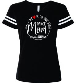 Black Women's Football V-Neck Jersey Tee (RSoD Dance Mom)