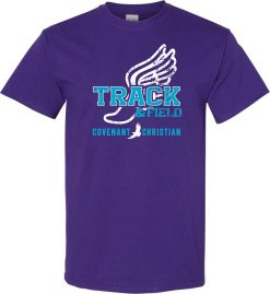 Purple Short Sleeve T-Shirt (Covenant Christian Track & Field)