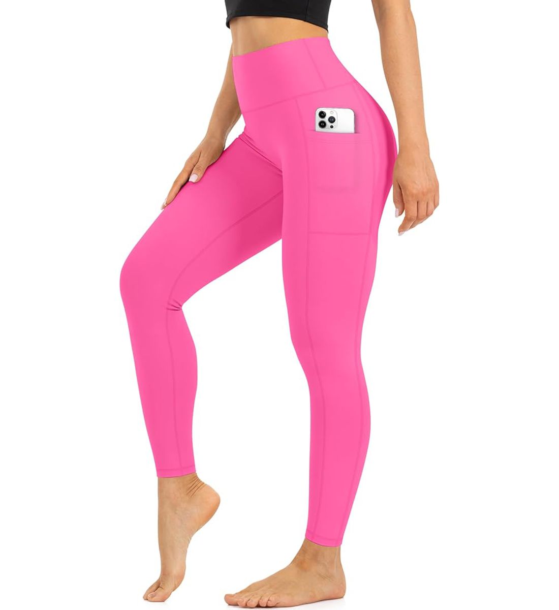 Women's Pink High Waist Leggings (Malibu Tanning) - Image 2