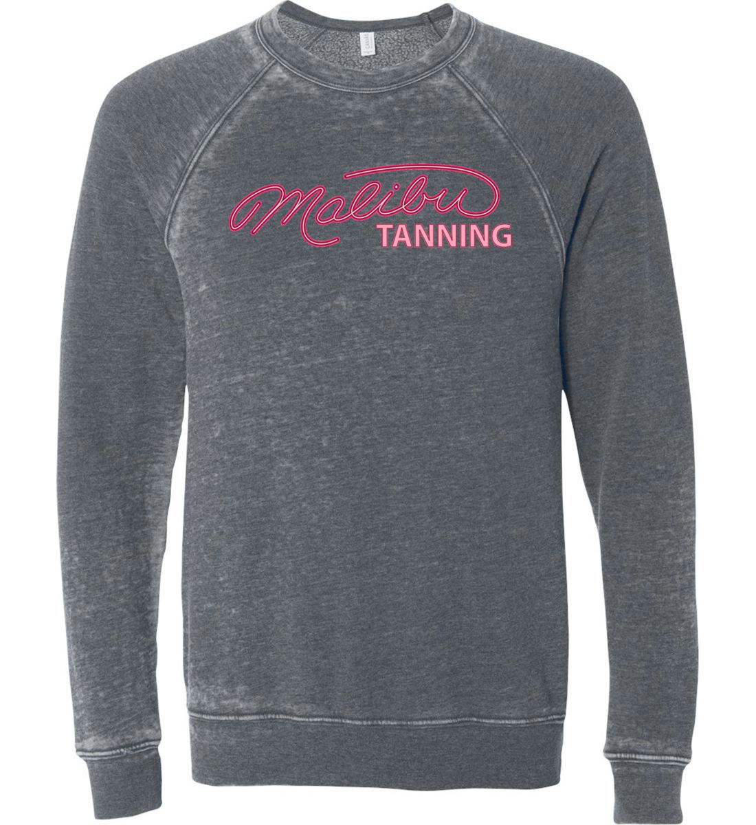 Gray Acid Wash Crewneck Sweatshirt (Malibu Tanning)