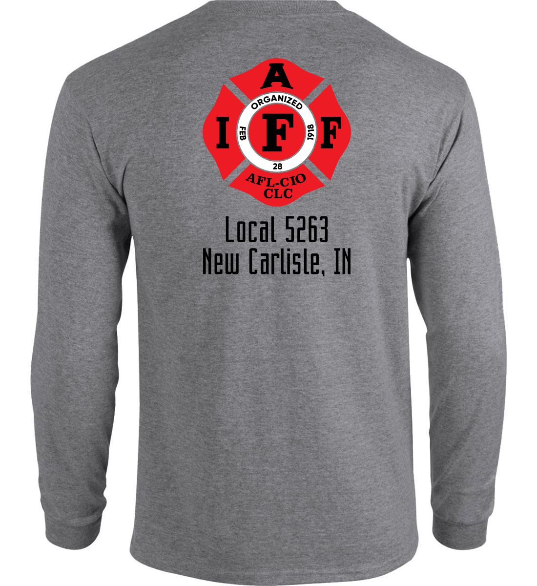 Heather Graphite Short Sleeve Union Long Sleeve T-Shirt (NCFD) - Image 2