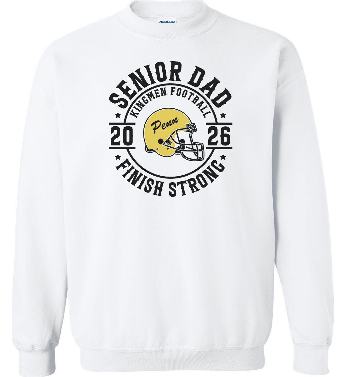 White Crewneck Sweatshirt (Penn Football Design A)
