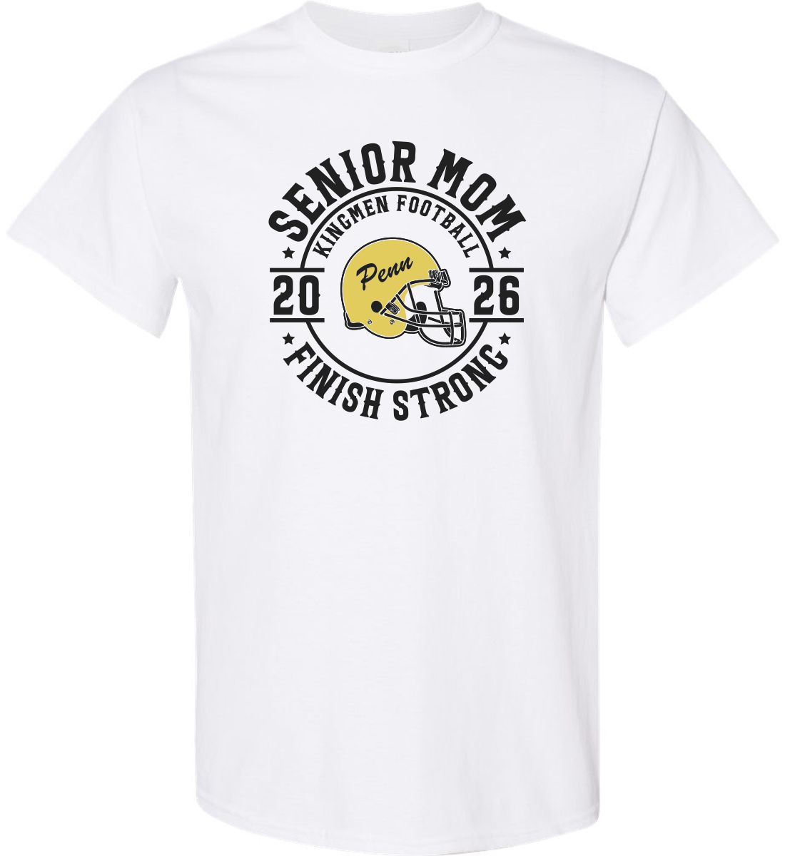 White Short Sleeve T-Shirt (Penn Football Design B)