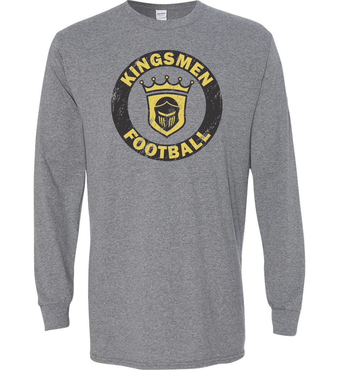 Graphite Heather Long Sleeve T-Shirt (Penn Football Design C)