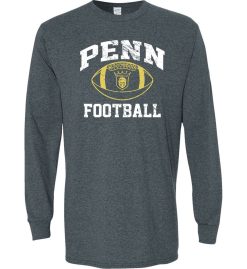 Dark Heather Long Sleeve T-Shirt (Penn Football Design D)