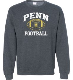 Dark Heather Crewneck Sweatshirt (Penn Football Design D)