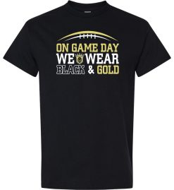 Black Short Sleeve T-Shirt (Penn Football Design E)
