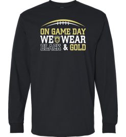 Black Long Sleeve T-Shirt (Penn Football Design E)