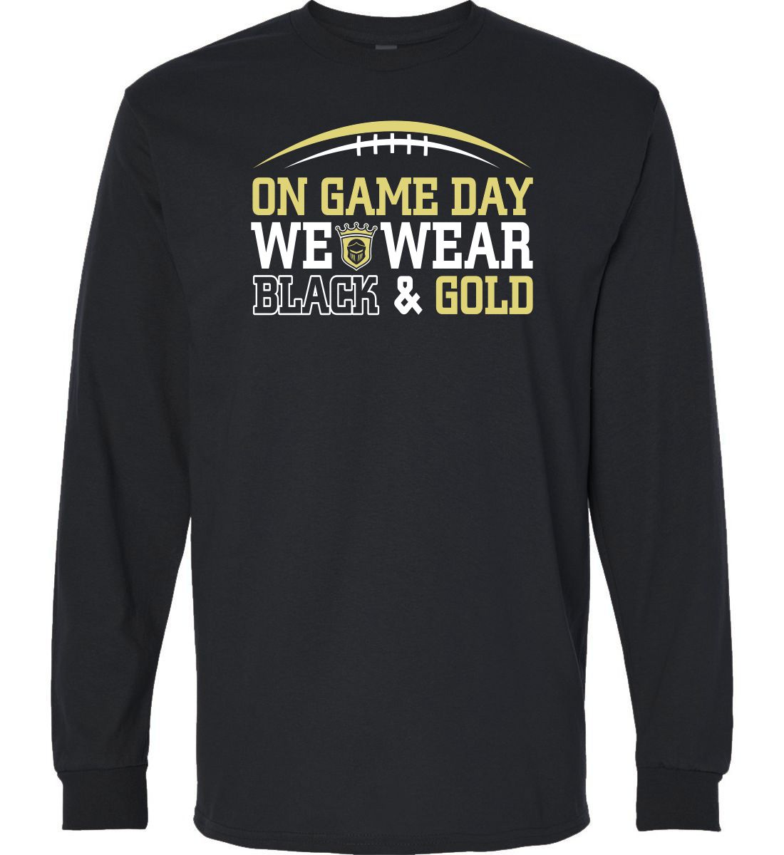 Black Long Sleeve T-Shirt (Penn Football Design E)