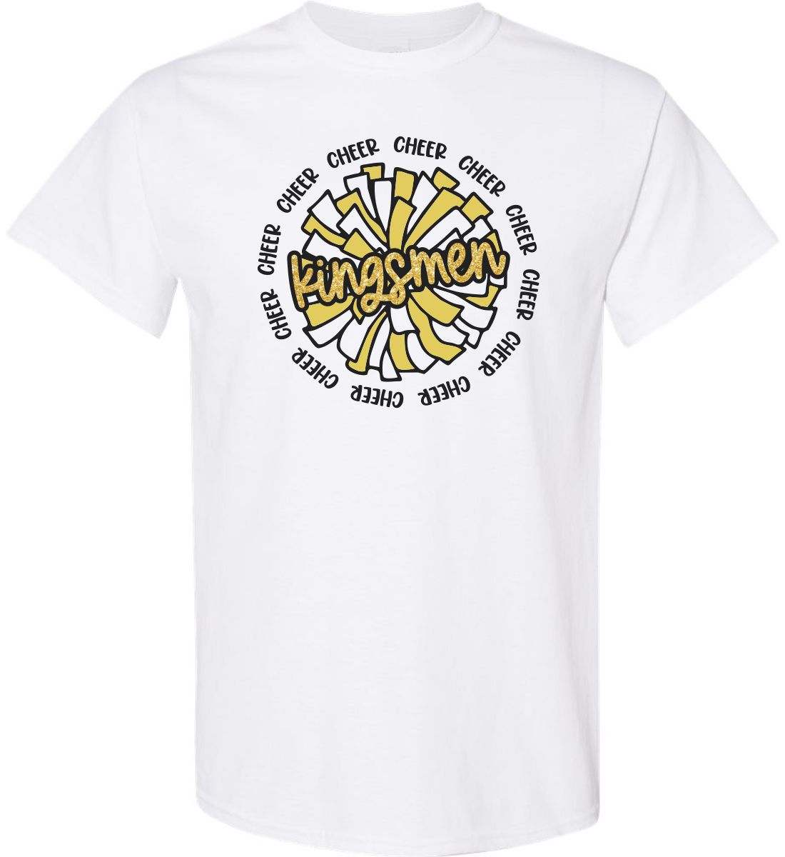 White Short Sleeve T-Shirt (Penn Cheer Design D)