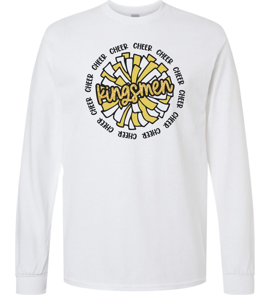 White Long Sleeve T-Shirt (Penn Cheer Design D)