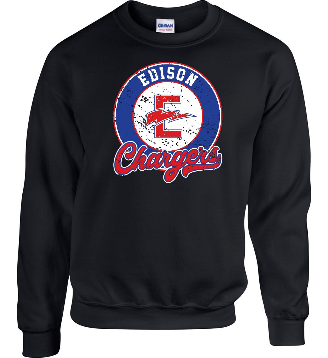 Black Crewneck Sweatshirt (Edison K-8 School Design H)