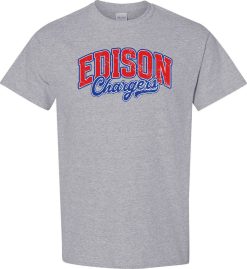 Sport Gray Short Sleeve T-Shirt (Edison K-8 School Design J)