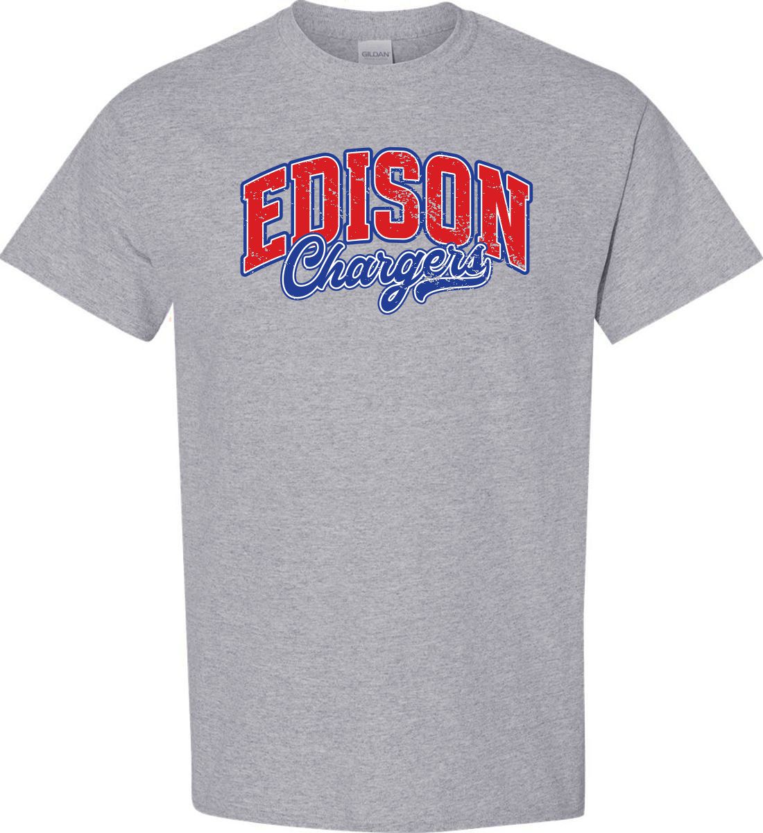 Sport Gray Short Sleeve T-Shirt (Edison K-8 School Design J)