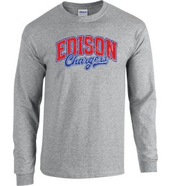 Sport Gray Long Sleeve T-Shirt (Edison K-8 School Design J)