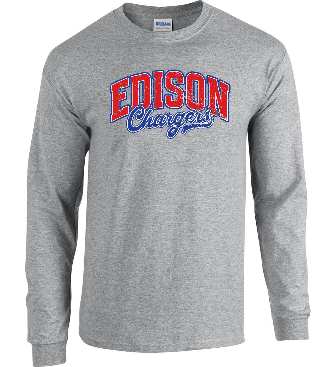 Sport Gray Long Sleeve T-Shirt (Edison K-8 School Design J)