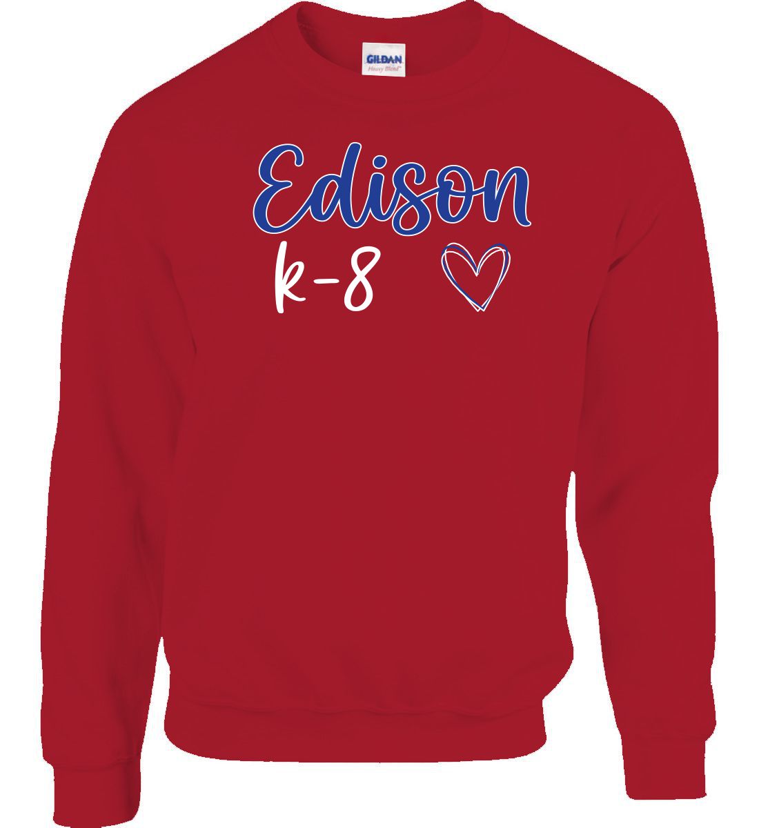 Red Crewneck Sweatshirt (Edison K-8 School Design K)