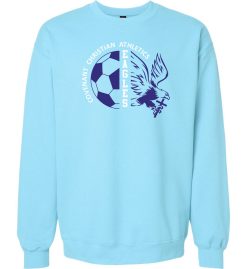 Sky Crewneck Sweatshirt (Covenant Christian Soccer Design C)