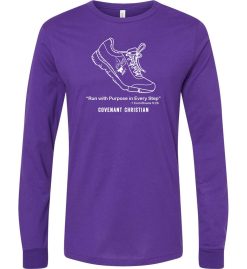 Team Purple Long Sleeve T-Shirt (Covenant Christian Cross Country Design C)