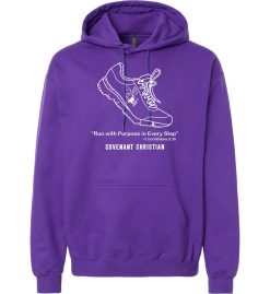 Purple Hoodie (Covenant Christian Cross Country Design C)