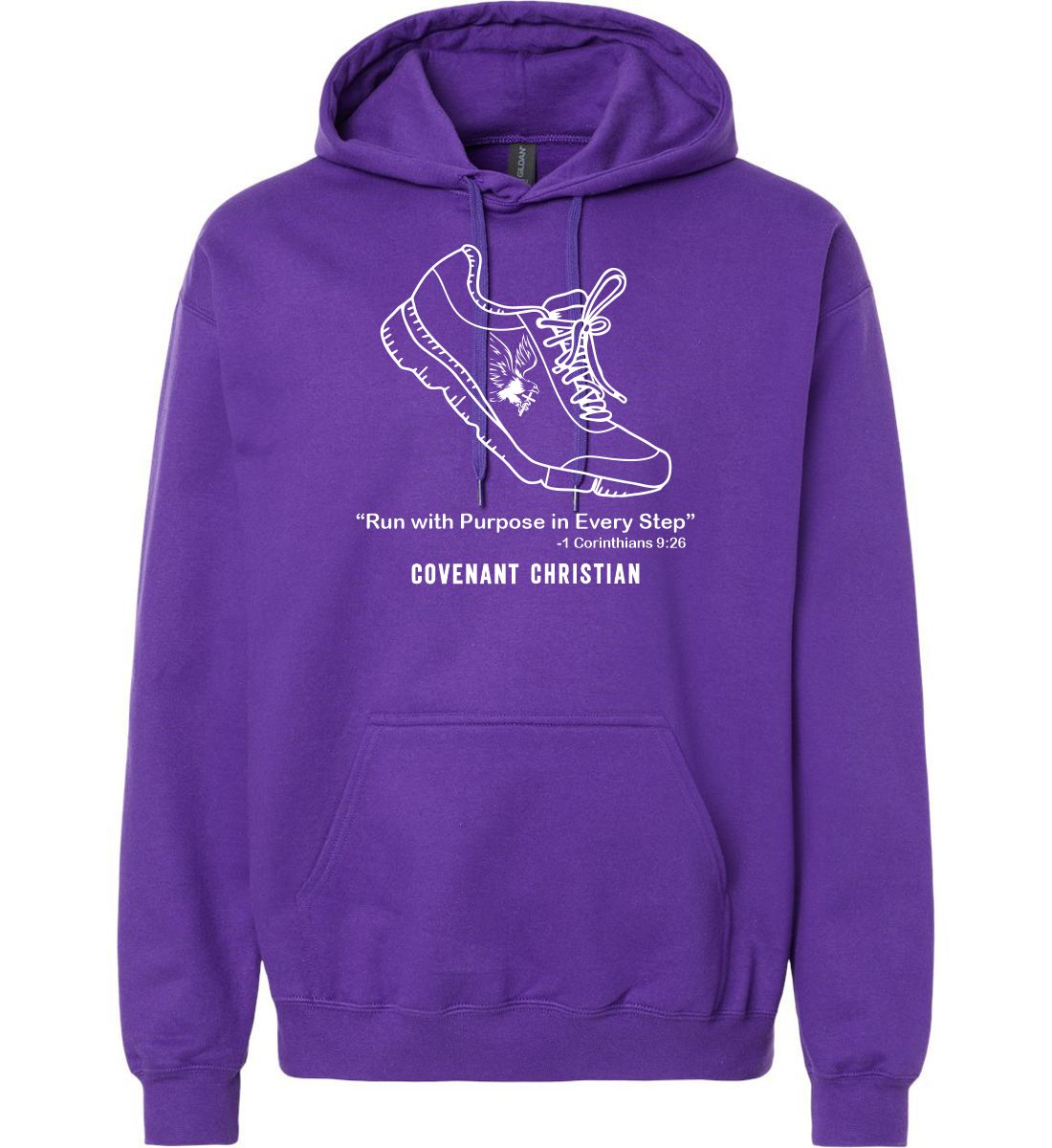 Purple Hoodie (Covenant Christian Cross Country Design C)