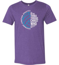 Team Purple Short Sleeve T-Shirt (Covenant Christian Volleyball Design C)