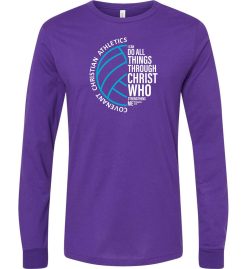 Team Purple Long Sleeve T-Shirt (Covenant Christian Volleyball Design C)