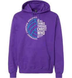 Purple Hoodie (Covenant Christian Volleyball Design C)