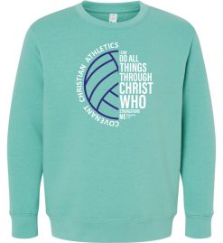 Saltwater Youth Crewneck Sweatshirt (Covenant Christian Volleyball Design C)