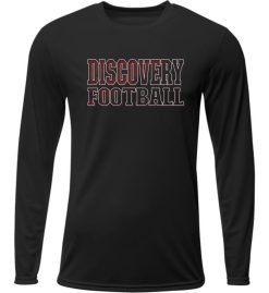 Black Cooling Performance Long Sleeve T-Shirt (Discovery Football Design A)