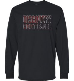 Black Long Sleeve T-Shirt (Discovery Football Design A)