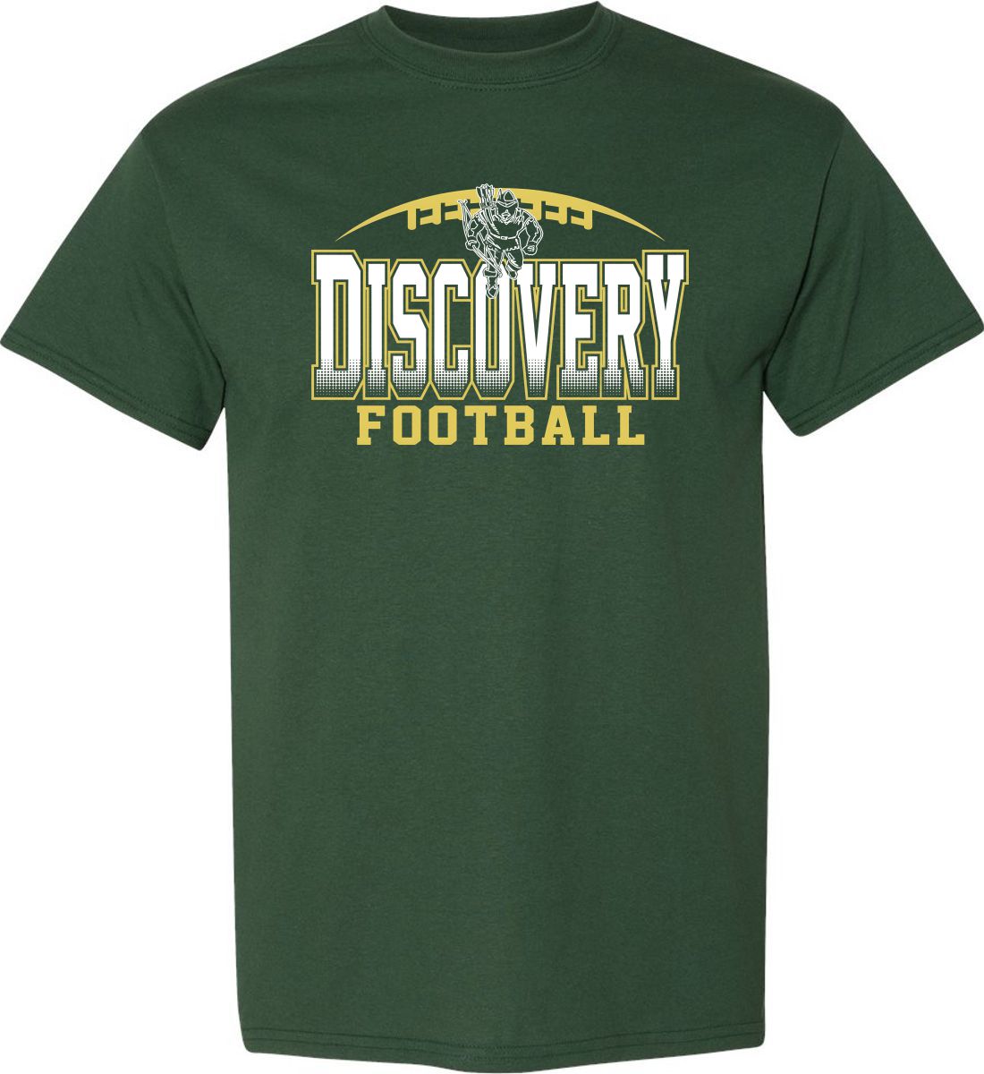 Dark Green Short Sleeve T-Shirt (Discovery Football Design B)