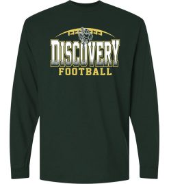 Forest Green Long Sleeve T-Shirt (Discovery Football Design B)