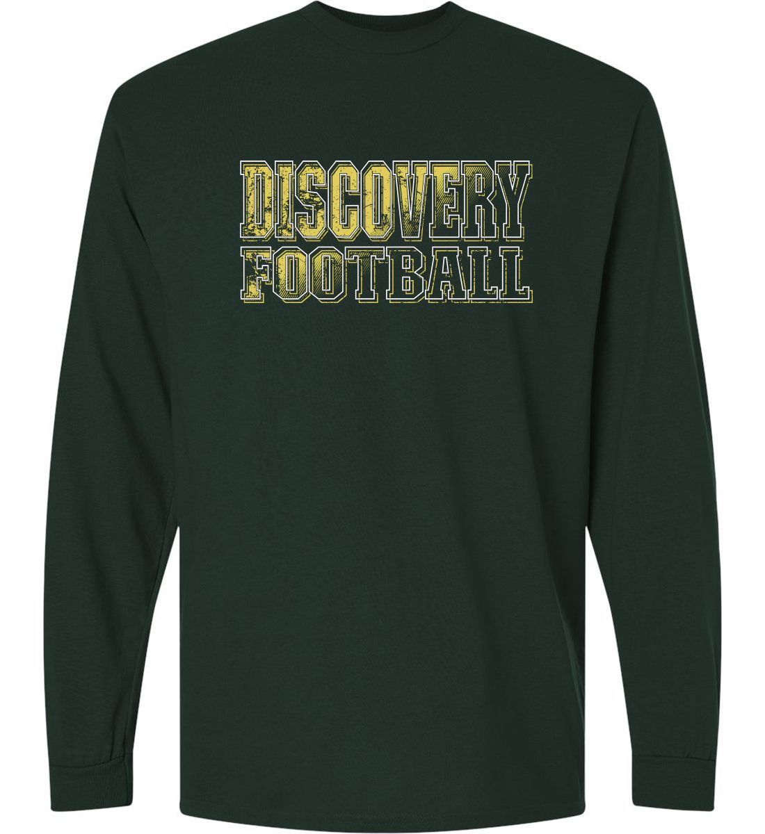 Forest Green Long Sleeve T-Shirt (Discovery Football Design A)