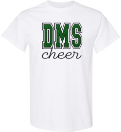 White with Glitter Ink Short Sleeve T-Shirt (Discovery Cheer Design B)